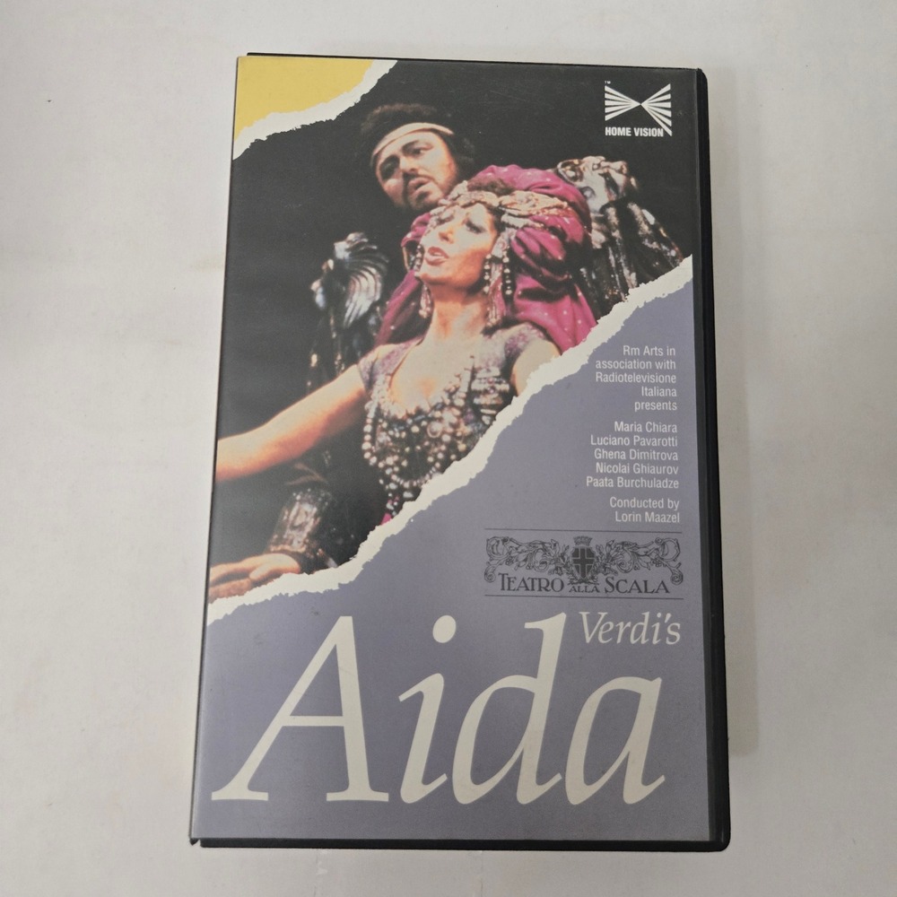Vintage 1986 Verdis Aida VHS Luciano Pavarotti Teatro alla Scala Clamshell